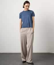 FMLGD03240 MICHEL KLEIN(ミッシェルクラン) [リラックスボトム]ダルサテン ワイドパンツ カーキ