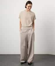 FMLGD03240 MICHEL KLEIN(ミッシェルクラン) [リラックスボトム]ダルサテン ワイドパンツ カーキ