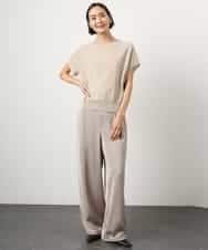 FMLGD03240 MICHEL KLEIN(ミッシェルクラン) [リラックスボトム]ダルサテン ワイドパンツ カーキ