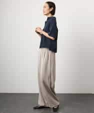 FMLGD03240 MICHEL KLEIN(ミッシェルクラン) [リラックスボトム]ダルサテン ワイドパンツ カーキ