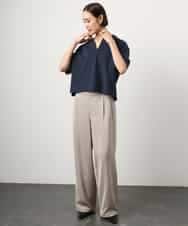 FMLGD03240 MICHEL KLEIN(ミッシェルクラン) [リラックスボトム]ダルサテン ワイドパンツ カーキ