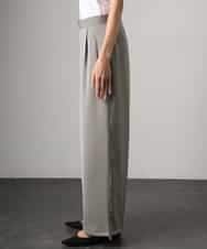 FMLGD03240 MICHEL KLEIN(ミッシェルクラン) [リラックスボトム]ダルサテン ワイドパンツ カーキ