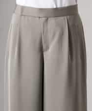 FMLGD03240 MICHEL KLEIN(ミッシェルクラン) [リラックスボトム]ダルサテン ワイドパンツ カーキ