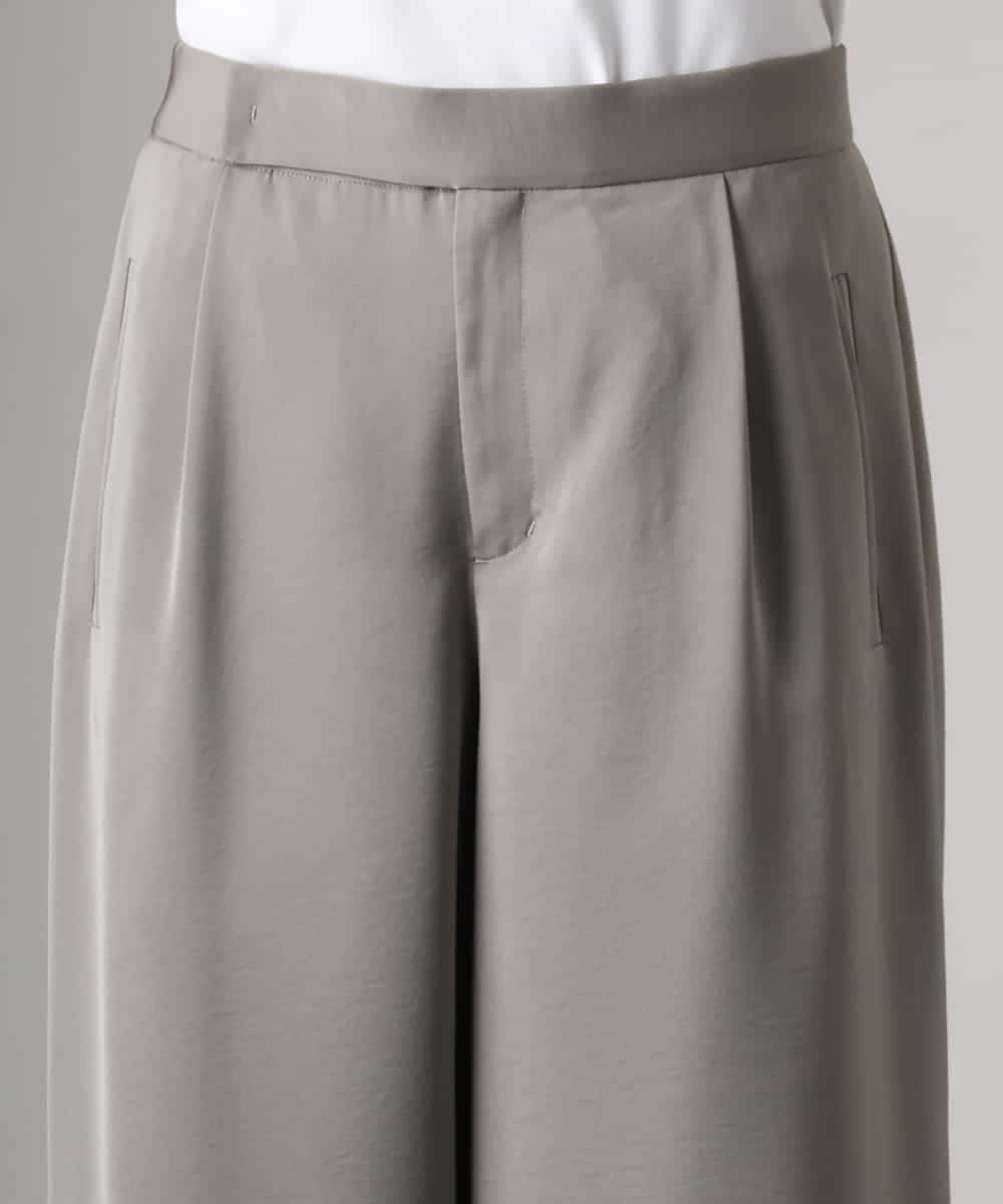 FMLGD03240 MICHEL KLEIN(ミッシェルクラン) [リラックスボトム]ダルサテン ワイドパンツ カーキ