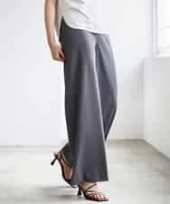 FMLGD04220 MICHEL KLEIN(ミッシェルクラン) [リラックスボトム]シームレスワイドパンツ ダークグレー