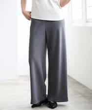 FMLGD04220 MICHEL KLEIN(ミッシェルクラン) [リラックスボトム]シームレスワイドパンツ ダークグレー