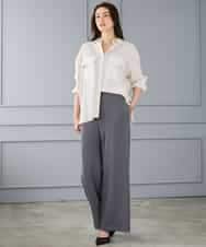 FMLGD04220 MICHEL KLEIN(ミッシェルクラン) [リラックスボトム]シームレスワイドパンツ ダークグレー