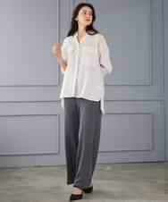 FMLGD04220 MICHEL KLEIN(ミッシェルクラン) [リラックスボトム]シームレスワイドパンツ ダークグレー