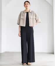 FMLGD04220 MICHEL KLEIN(ミッシェルクラン) [リラックスボトム]シームレスワイドパンツ ダークグレー