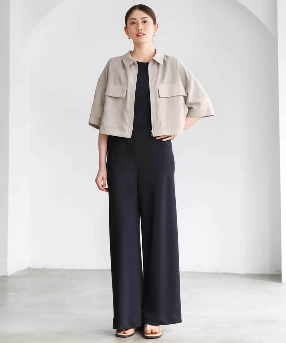 FMLGD04220 MICHEL KLEIN(ミッシェルクラン) [リラックスボトム]シームレスワイドパンツ ダークグレー