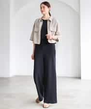 FMLGD04220 MICHEL KLEIN(ミッシェルクラン) [リラックスボトム]シームレスワイドパンツ ダークグレー