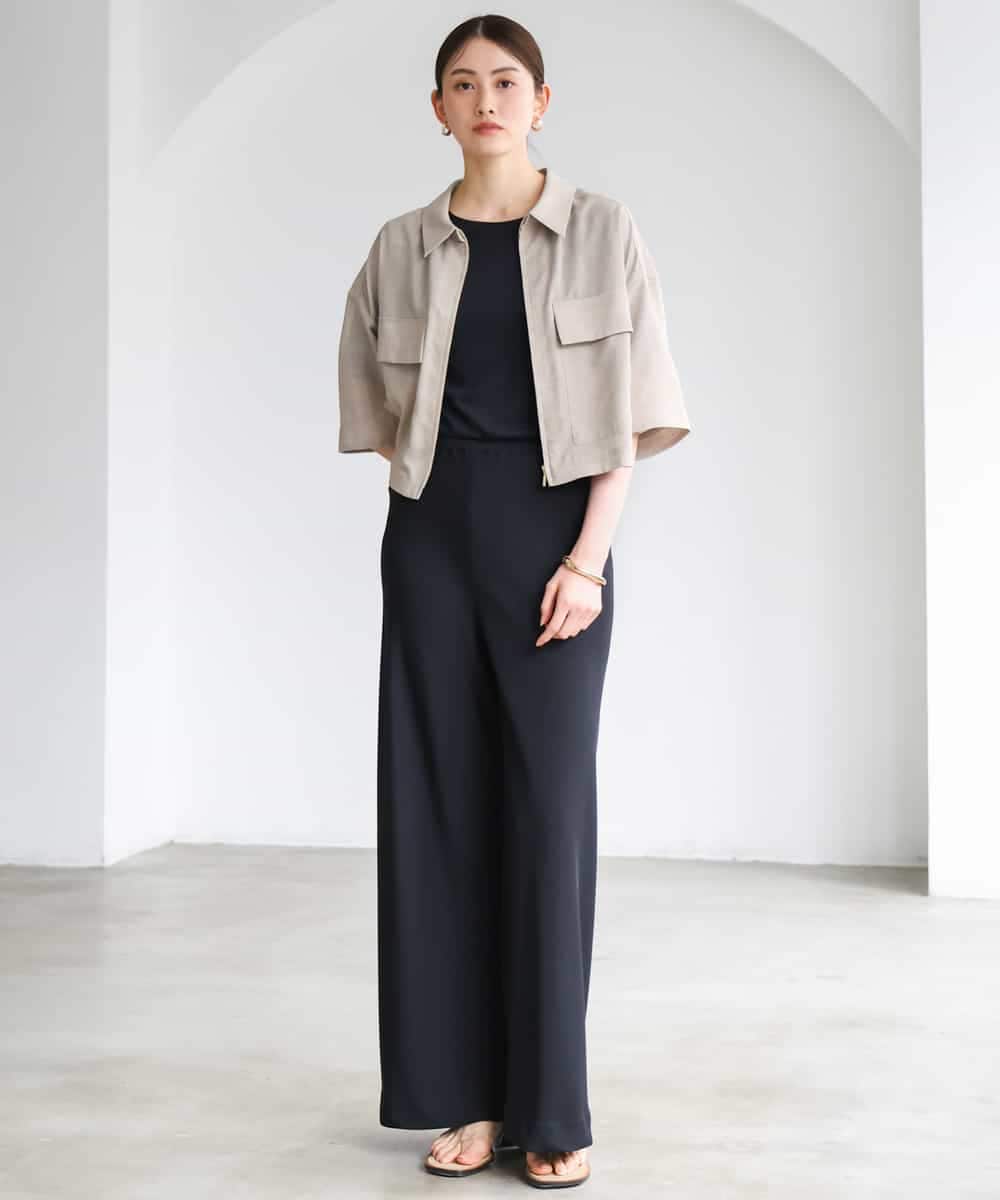 FMLGD04220 MICHEL KLEIN(ミッシェルクラン) [リラックスボトム]シームレスワイドパンツ ダークグレー