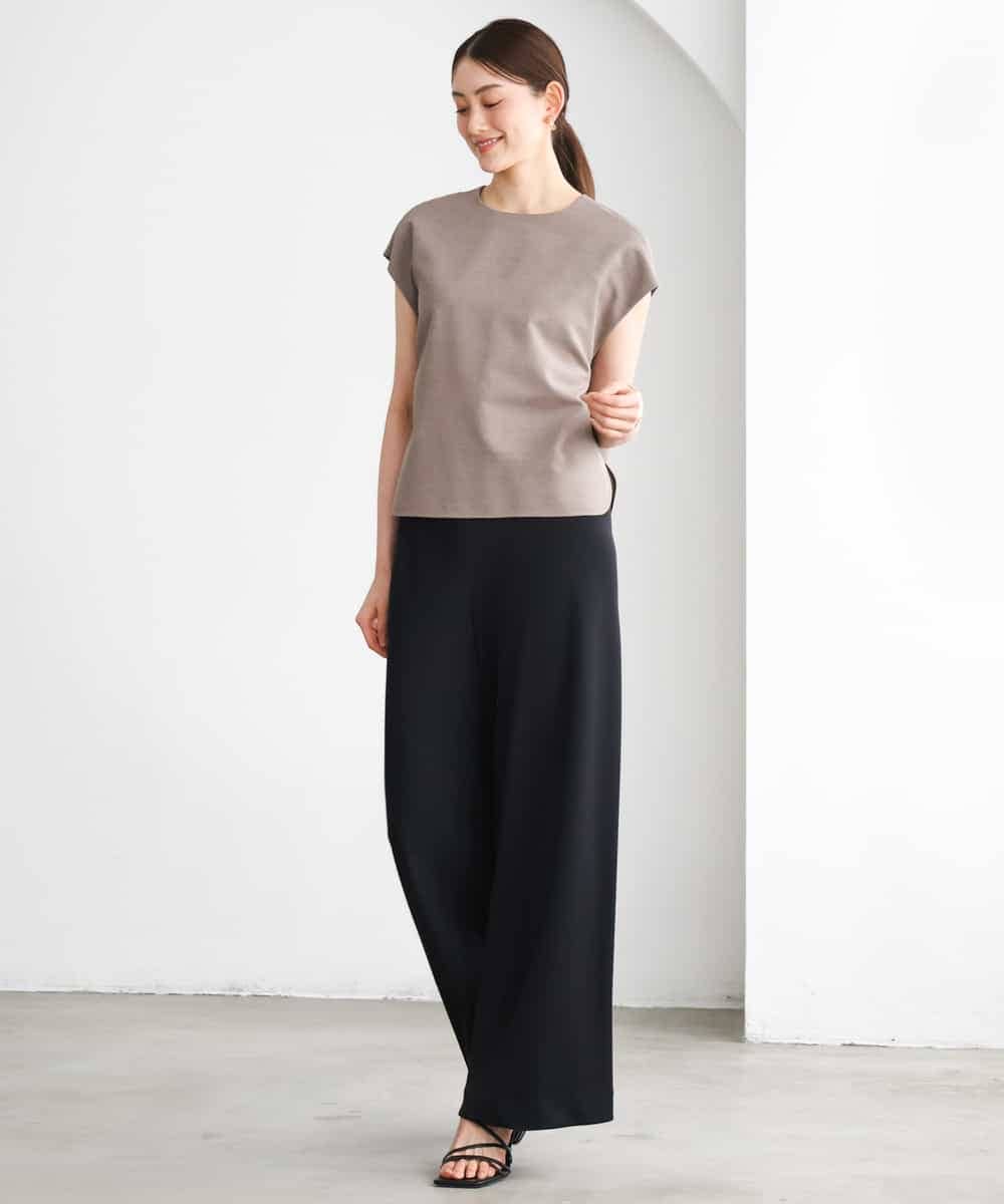 FMLGD04220 MICHEL KLEIN(ミッシェルクラン) [リラックスボトム]シームレスワイドパンツ ダークグレー