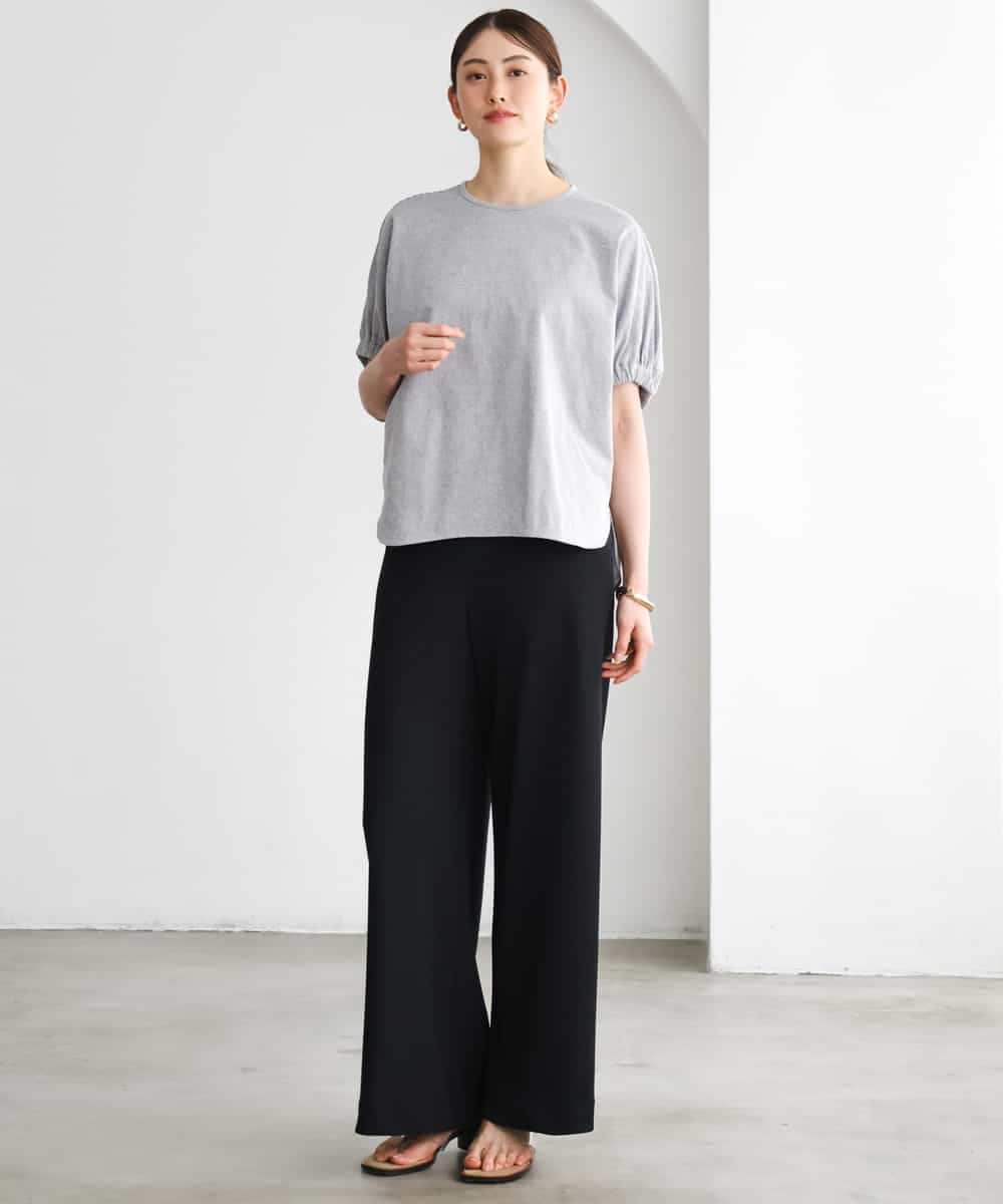 FMLGD04220 MICHEL KLEIN(ミッシェルクラン) [リラックスボトム]シームレスワイドパンツ ダークグレー