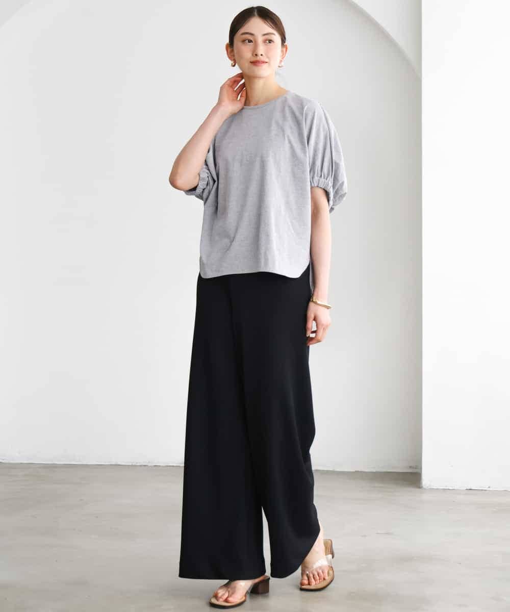 FMLGD04220 MICHEL KLEIN(ミッシェルクラン) [リラックスボトム]シームレスワイドパンツ ダークグレー