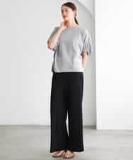 FMLGD04220 MICHEL KLEIN(ミッシェルクラン) [リラックスボトム]シームレスワイドパンツ ダークグレー