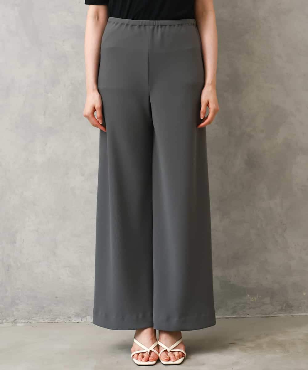 FMLGD04220 MICHEL KLEIN(ミッシェルクラン) [リラックスボトム]シームレスワイドパンツ ダークグレー