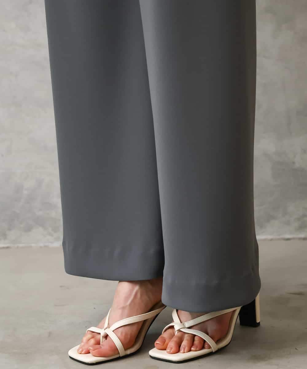 FMLGD04220 MICHEL KLEIN(ミッシェルクラン) [リラックスボトム]シームレスワイドパンツ ダークグレー