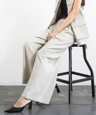 FMLGD05290 MICHEL KLEIN(ミッシェルクラン) [セットアップ対応]ツイードライク　ワイドパンツ ベージュ