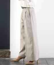 FMLGD05290 MICHEL KLEIN(ミッシェルクラン) [セットアップ対応]ツイードライク　ワイドパンツ ベージュ