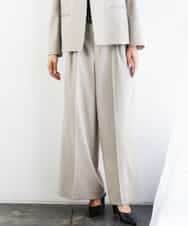 FMLGD05290 MICHEL KLEIN(ミッシェルクラン) [セットアップ対応]ツイードライク　ワイドパンツ ベージュ