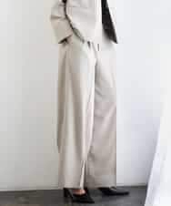 FMLGD05290 MICHEL KLEIN(ミッシェルクラン) [セットアップ対応]ツイードライク　ワイドパンツ ベージュ