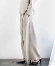 FMLGD05290 MICHEL KLEIN(ミッシェルクラン) [セットアップ対応]ツイードライク　ワイドパンツ ベージュ