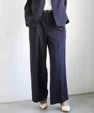 FMLGD05290 MICHEL KLEIN(ミッシェルクラン) [セットアップ対応]ツイードライク　ワイドパンツ ベージュ