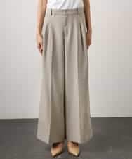 FMLGD05290 MICHEL KLEIN(ミッシェルクラン) [セットアップ対応]ツイードライク　ワイドパンツ ベージュ
