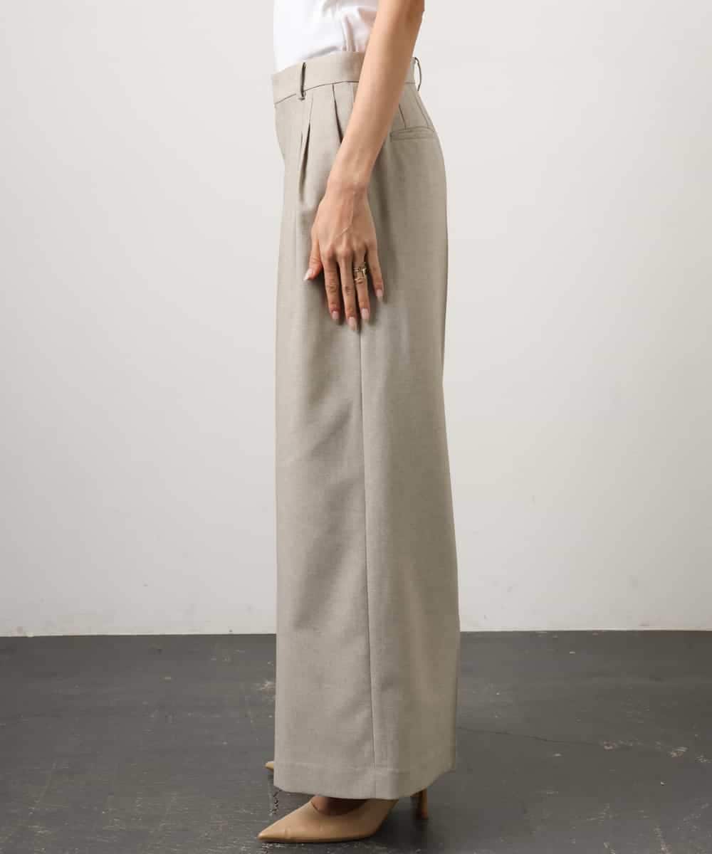 FMLGD05290 MICHEL KLEIN(ミッシェルクラン) [セットアップ対応]ツイードライク　ワイドパンツ ベージュ