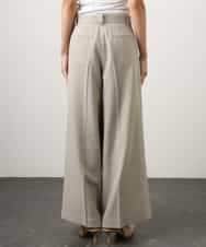 FMLGD05290 MICHEL KLEIN(ミッシェルクラン) [セットアップ対応]ツイードライク　ワイドパンツ ベージュ