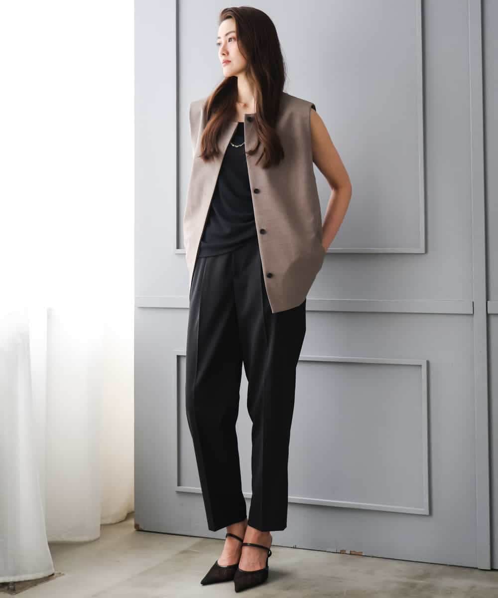 FMLGD06220 MICHEL KLEIN(ミッシェルクラン) [リラックスボトム]テーパードパンツ ベージュ