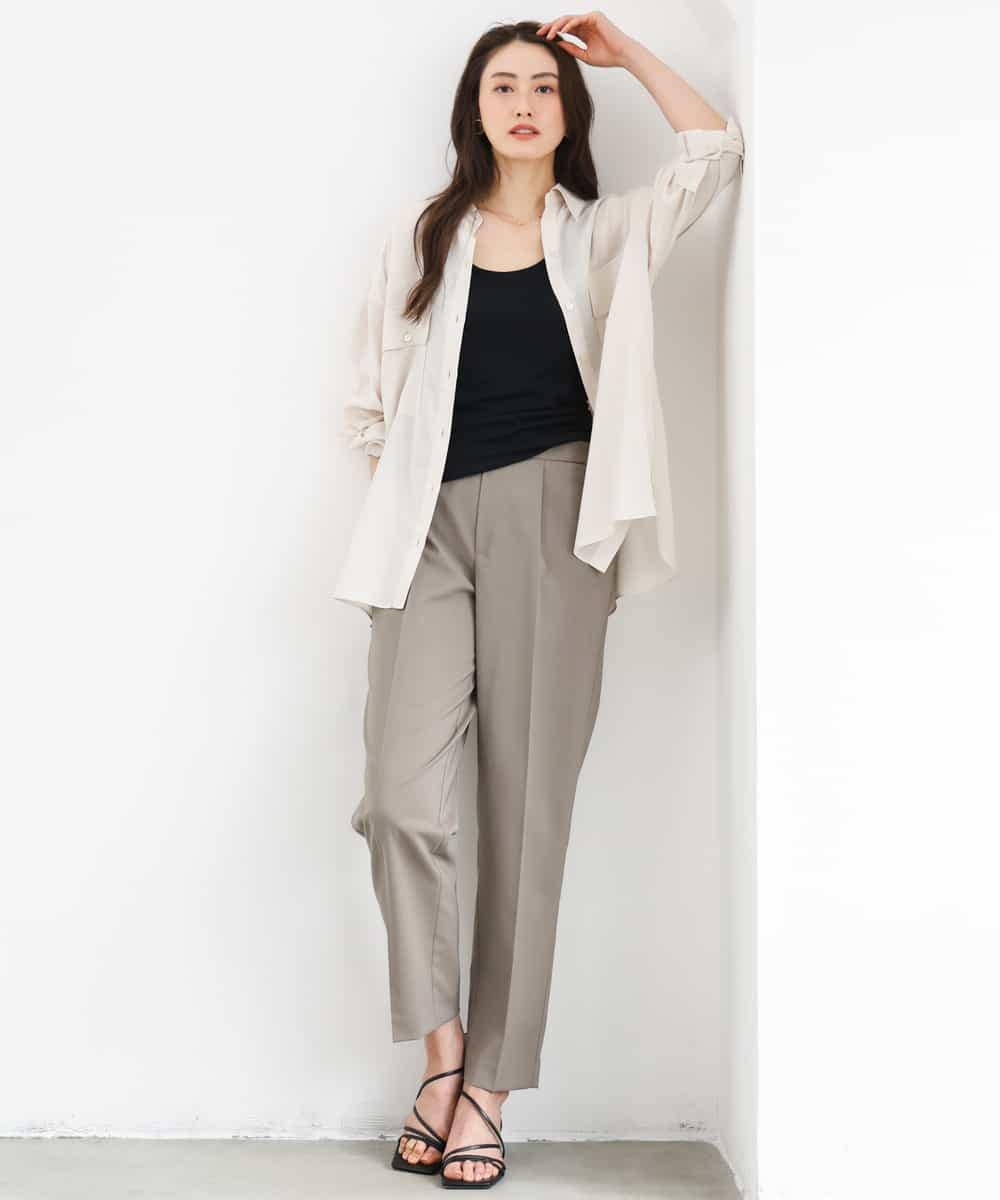 FMLGD06220 MICHEL KLEIN(ミッシェルクラン) [リラックスボトム]テーパードパンツ ベージュ