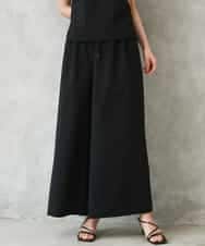FMLGD13280 MICHEL KLEIN(ミッシェルクラン) [セットアップ対応/リラックスボトム]ドローストリングワイドパンツ ブラック