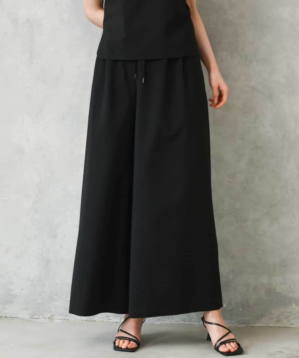 FMLGD13280 MICHEL KLEIN(ミッシェルクラン) [セットアップ対応/リラックスボトム]ドローストリングワイドパンツ ブラック