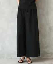 FMLGD13280 MICHEL KLEIN(ミッシェルクラン) [セットアップ対応/リラックスボトム]ドローストリングワイドパンツ ブラック
