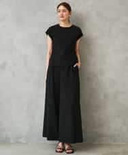 FMLGD13280 MICHEL KLEIN(ミッシェルクラン) [セットアップ対応/リラックスボトム]ドローストリングワイドパンツ ブラック