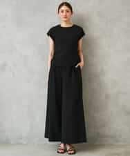 FMLGD13280 MICHEL KLEIN(ミッシェルクラン) [セットアップ対応/リラックスボトム]ドローストリングワイドパンツ ブラック