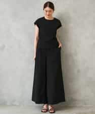 FMLGD13280 MICHEL KLEIN(ミッシェルクラン) [セットアップ対応/リラックスボトム]ドローストリングワイドパンツ ブラック