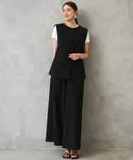 FMLGD13280 MICHEL KLEIN(ミッシェルクラン) [セットアップ対応/リラックスボトム]ドローストリングワイドパンツ ブラック