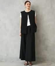 FMLGD13280 MICHEL KLEIN(ミッシェルクラン) [セットアップ対応/リラックスボトム]ドローストリングワイドパンツ ブラック