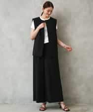 FMLGD13280 MICHEL KLEIN(ミッシェルクラン) [セットアップ対応/リラックスボトム]ドローストリングワイドパンツ ブラック