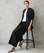 FMLGD13280 MICHEL KLEIN(ミッシェルクラン) [セットアップ対応/リラックスボトム]ドローストリングワイドパンツ ブラック