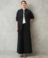 FMLGD13280 MICHEL KLEIN(ミッシェルクラン) [セットアップ対応/リラックスボトム]ドローストリングワイドパンツ ブラック