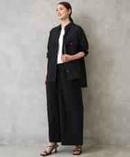 FMLGD13280 MICHEL KLEIN(ミッシェルクラン) [セットアップ対応/リラックスボトム]ドローストリングワイドパンツ ブラック