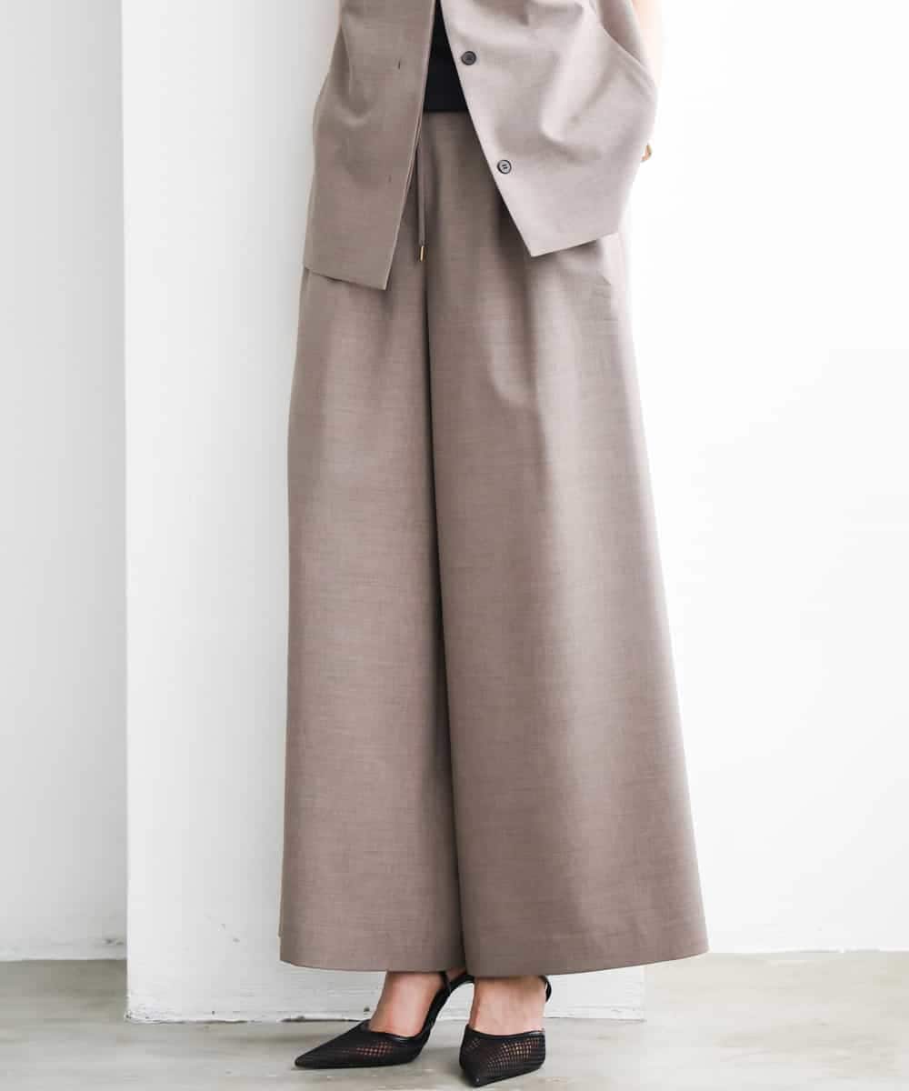 FMLGD13280 MICHEL KLEIN(ミッシェルクラン) [セットアップ対応/リラックスボトム]ドローストリングワイドパンツ ブラック