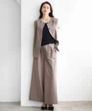 FMLGD13280 MICHEL KLEIN(ミッシェルクラン) [セットアップ対応/リラックスボトム]ドローストリングワイドパンツ ブラック