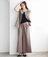 FMLGD13280 MICHEL KLEIN(ミッシェルクラン) [セットアップ対応/リラックスボトム]ドローストリングワイドパンツ ブラック