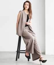 FMLGD13280 MICHEL KLEIN(ミッシェルクラン) [セットアップ対応/リラックスボトム]ドローストリングワイドパンツ ブラック