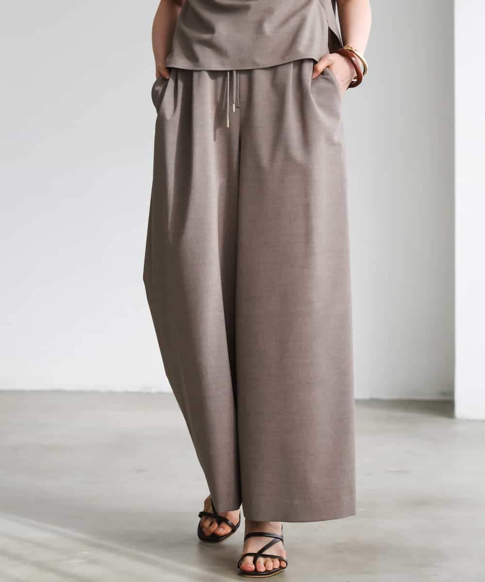 FMLGD13280 MICHEL KLEIN(ミッシェルクラン) [セットアップ対応/リラックスボトム]ドローストリングワイドパンツ ブラック